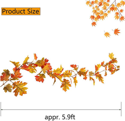 Künstliche Herbst-Ahornblätter-Girlande 2er Set 3,6m - Deko