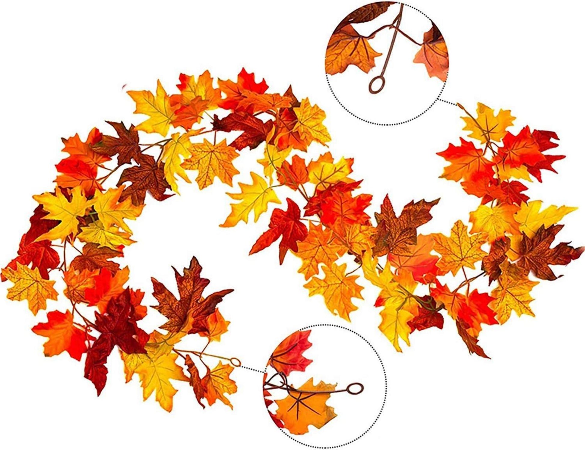 2er Set Künstliche Ahornblätter Herbst-Girlande für Dekoration