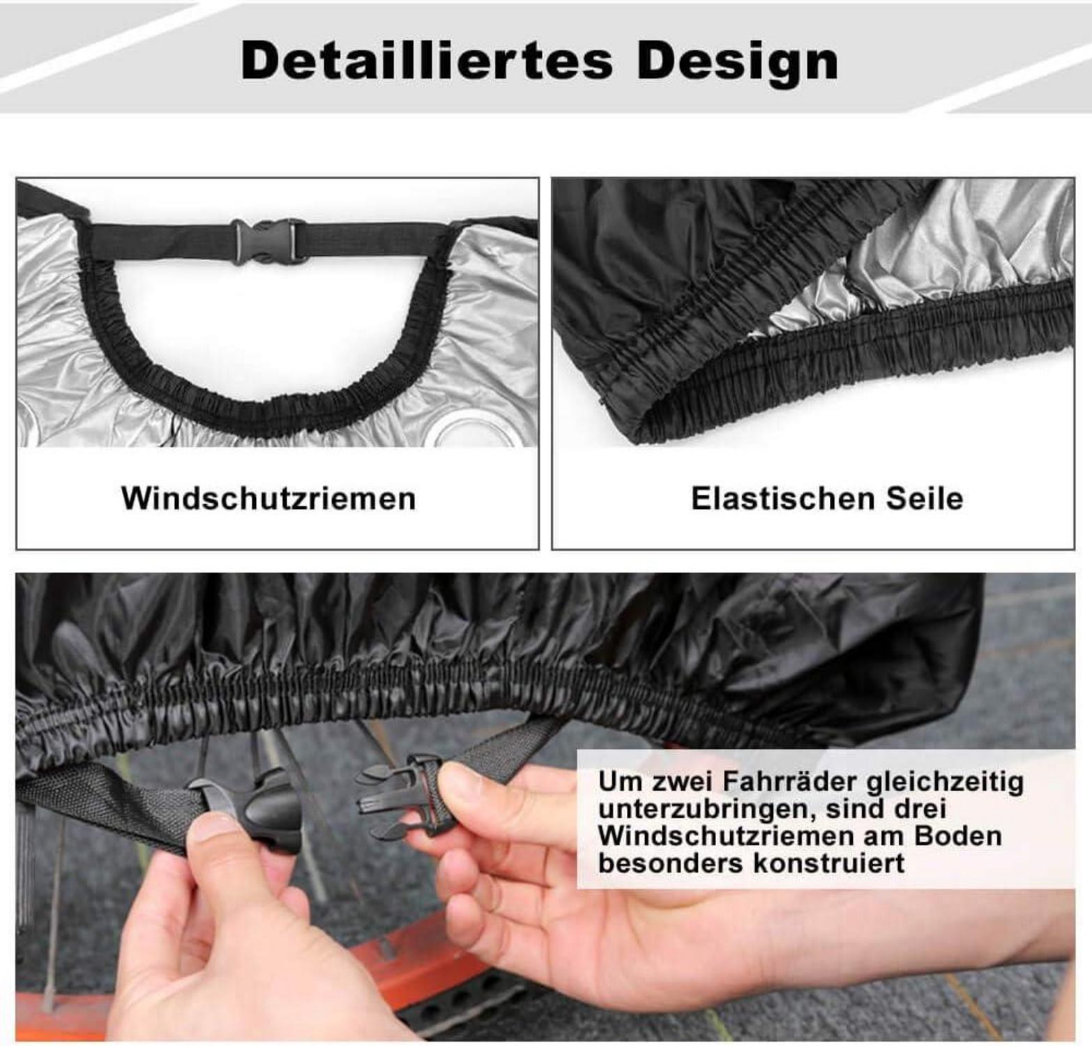 Fahrradabdeckung Wasserdicht Oxford 210T für 2 Fahrräder
