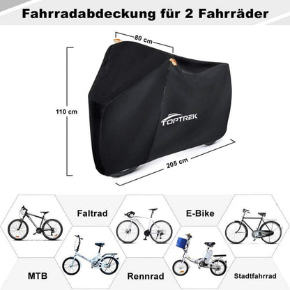 Fahrradabdeckung 210T Oxford für 2 Fahrräder Wasserdicht 210x110x95cm