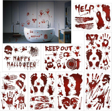 Halloween Fensteraufkleber Blutige Handabdrücke Fußabdrücke