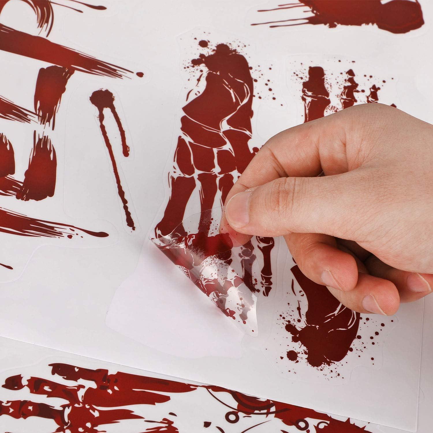 Halloween Fensteraufkleber Blutige Handabdrücke Fußabdrücke 80+ Sticker
