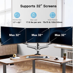 Monitor Halterung für 3 Monitore | Höhenverstellbar | Tragkraft 8 kg