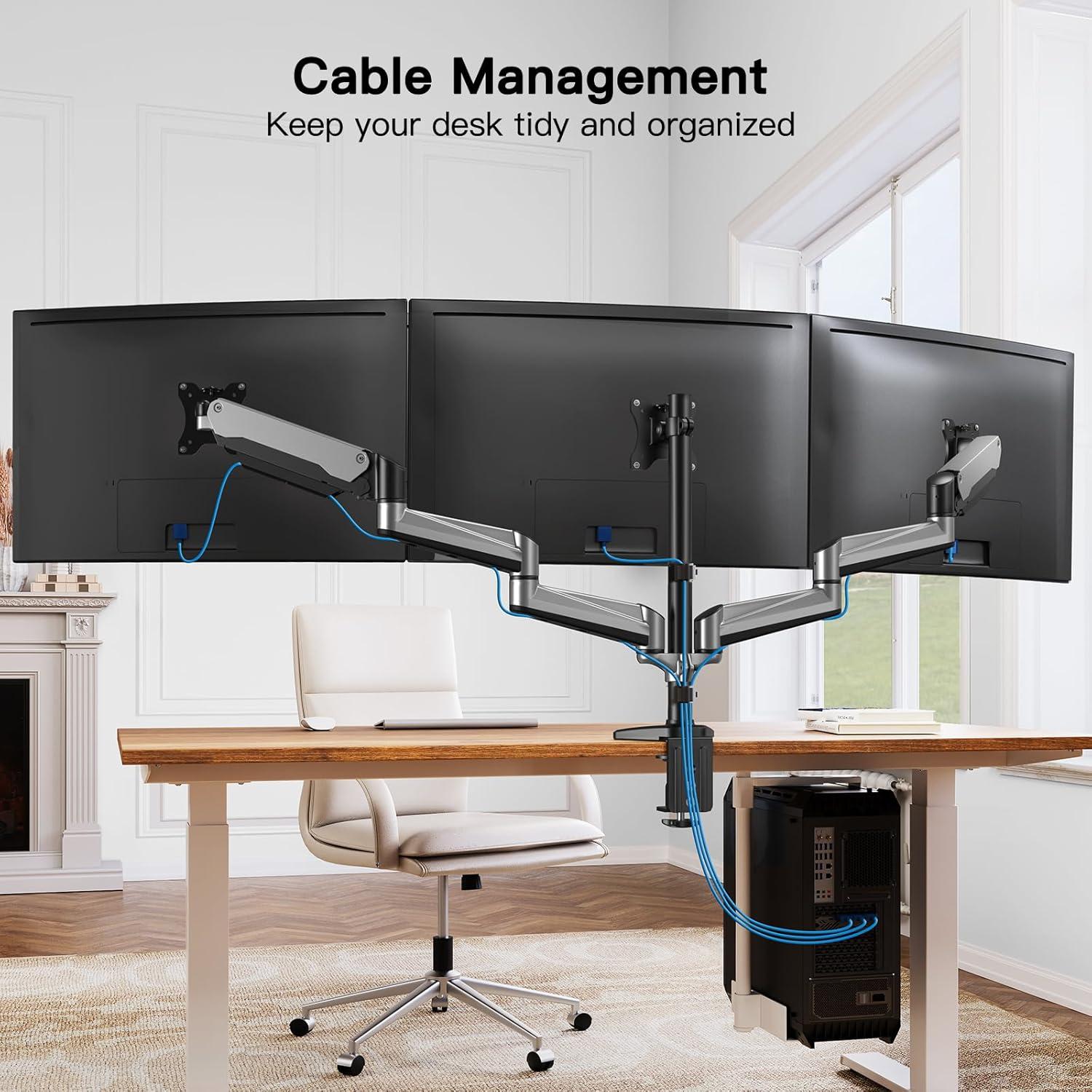 Monitor Halterung 3 Monitore für 17-32 Zoll Bildschirme, Höhenverstellbar, Monitorarm
