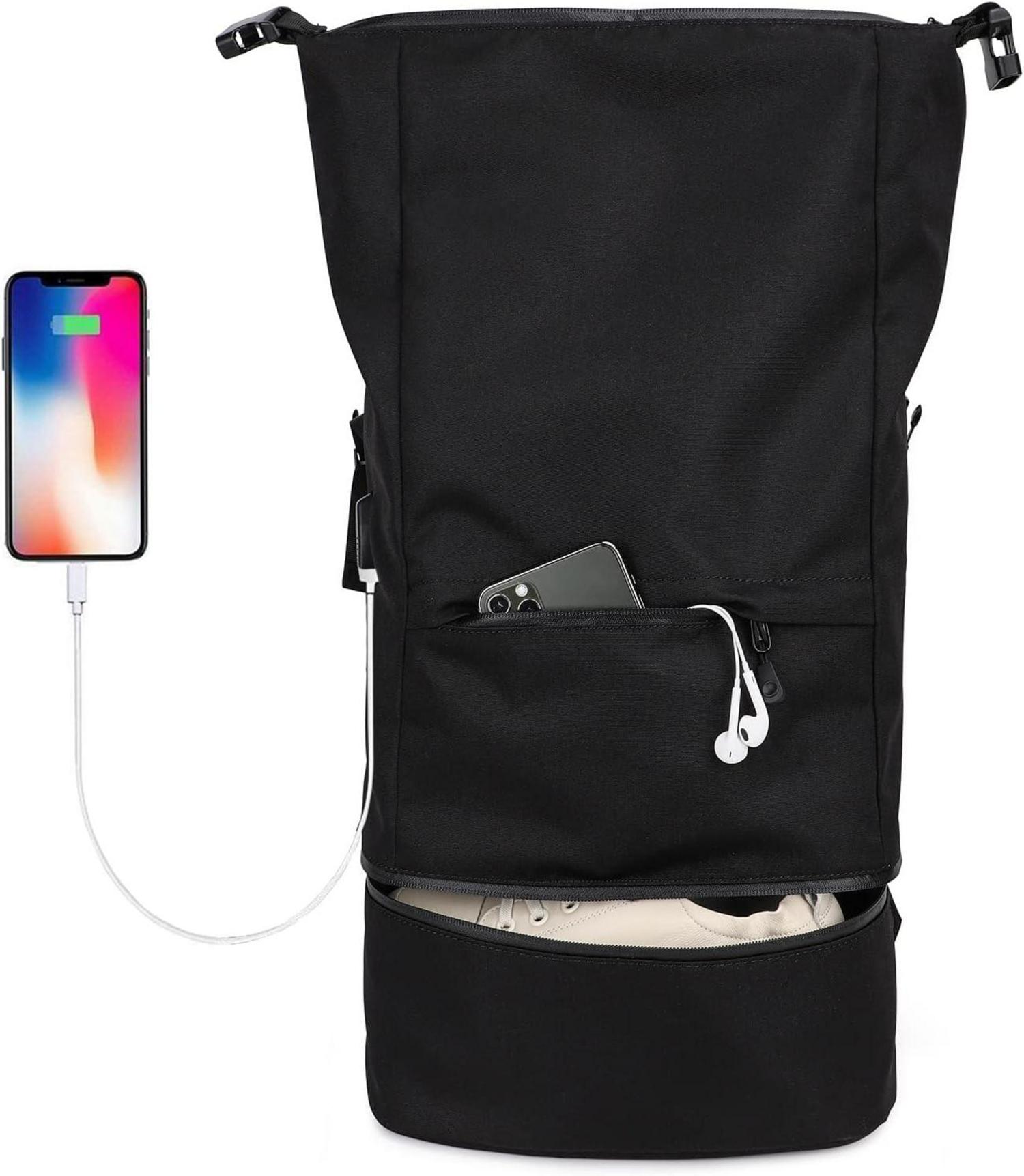 Sportrucksack mit Schuhfach, USB-Ladeanschluss, 15,6-Zoll-Laptop