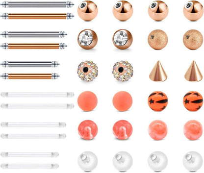Piercing Ersatzkugeln Chirurgischstahl Acryl 5mm 14G Schmuck