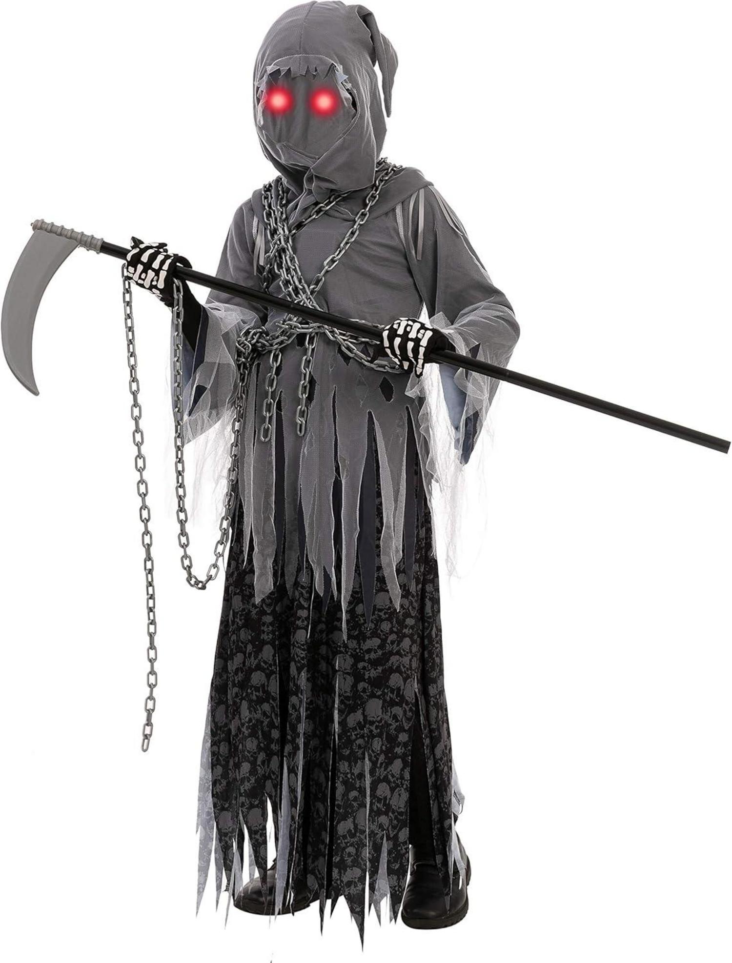 Spooktacular Creations Soul Taker Kinder Sensenmann Kostüm LED Augen Halloween