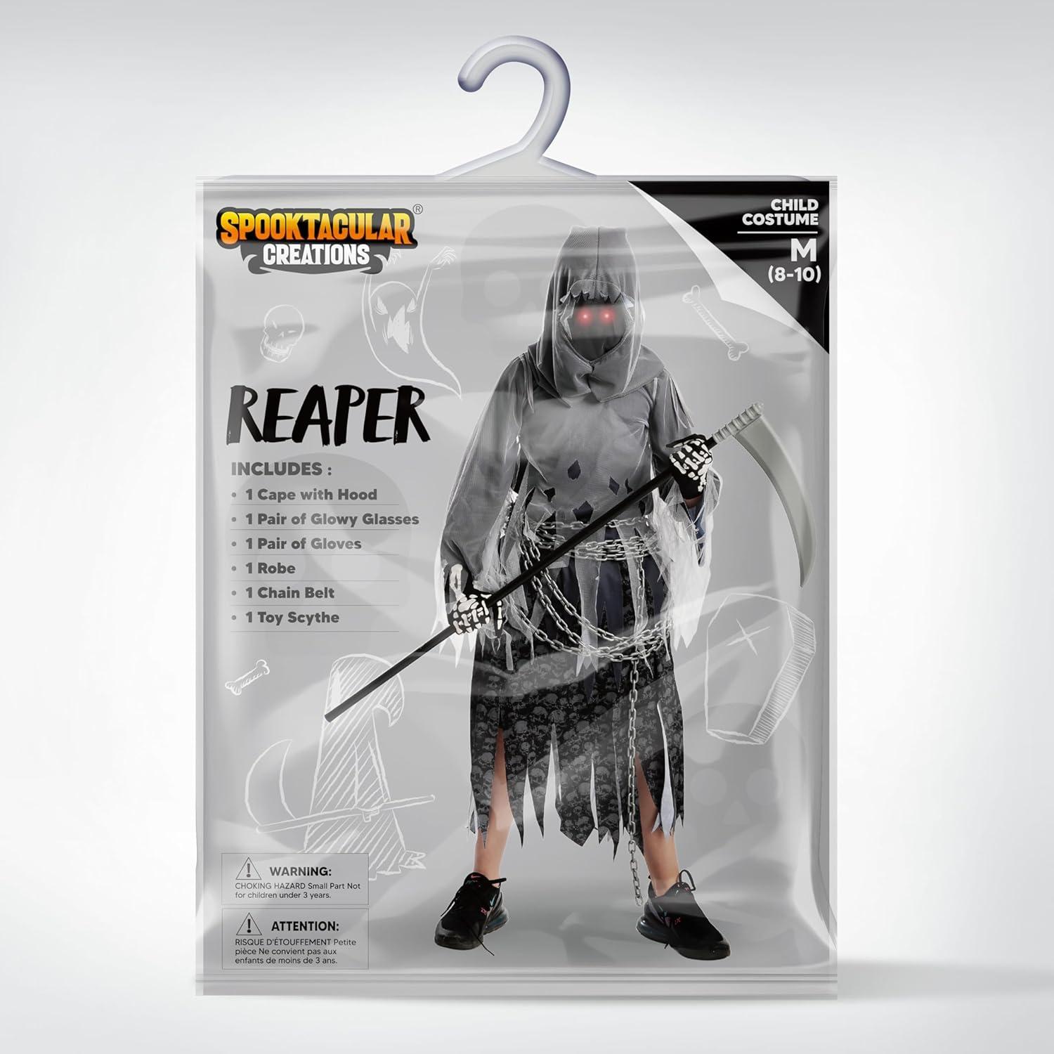 Spooktacular Creations Soul Taker Sensenmann Kostüm leuchtende Augen