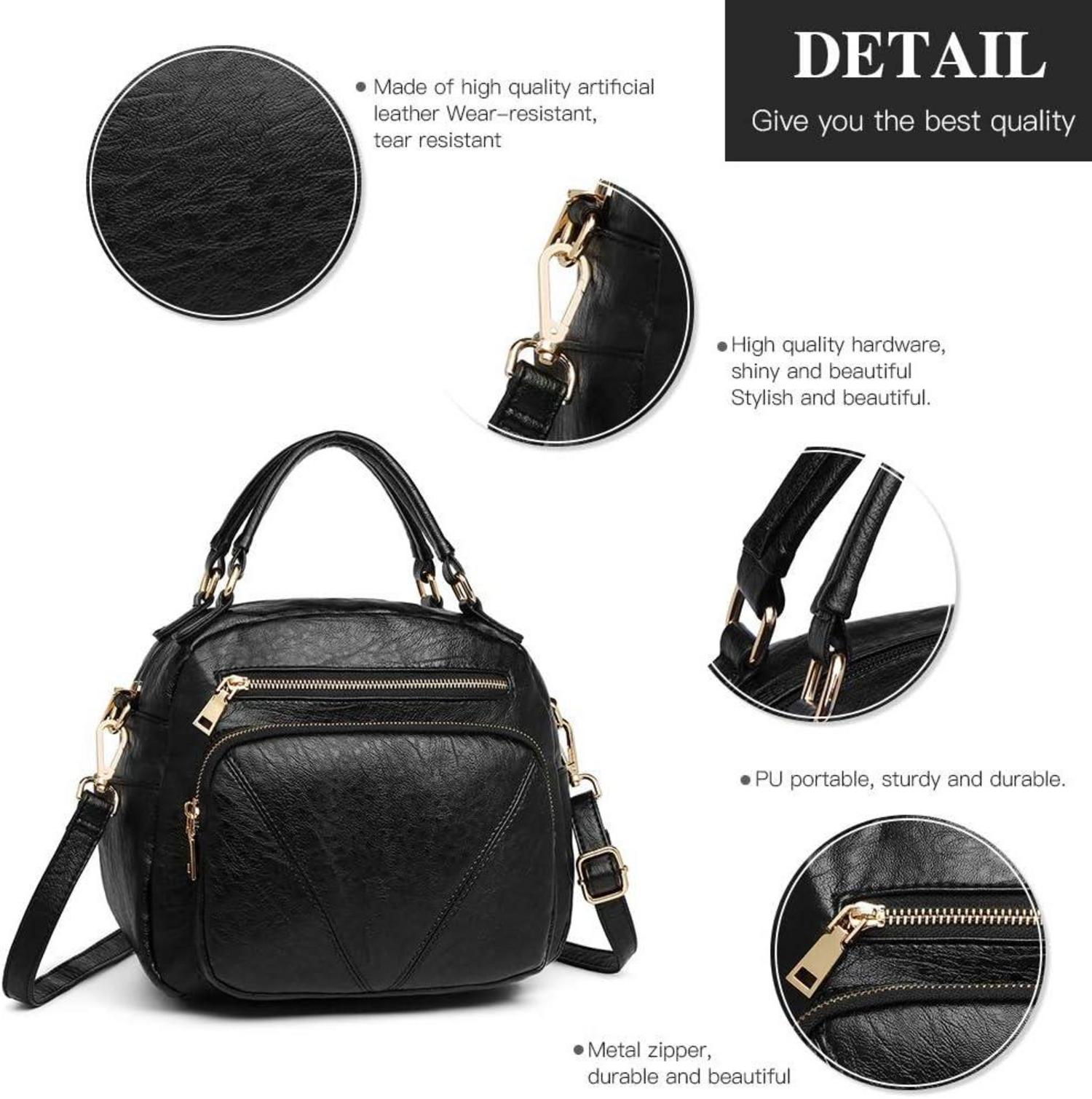 Fashion Bowler Style Crossbody Bag with Top Handle for Women