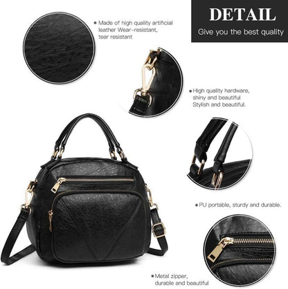 Fashion Bowler Style Crossbody Bag with Top Handle for Women