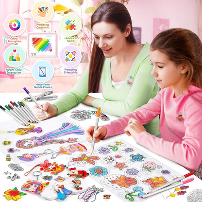 Schrumpffolie Set 218 Stück A4 Basteln Schlüsselanhänger DIY