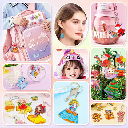 Schrumpffolie Set 218 Stück A4 Basteln Schlüsselanhänger DIY