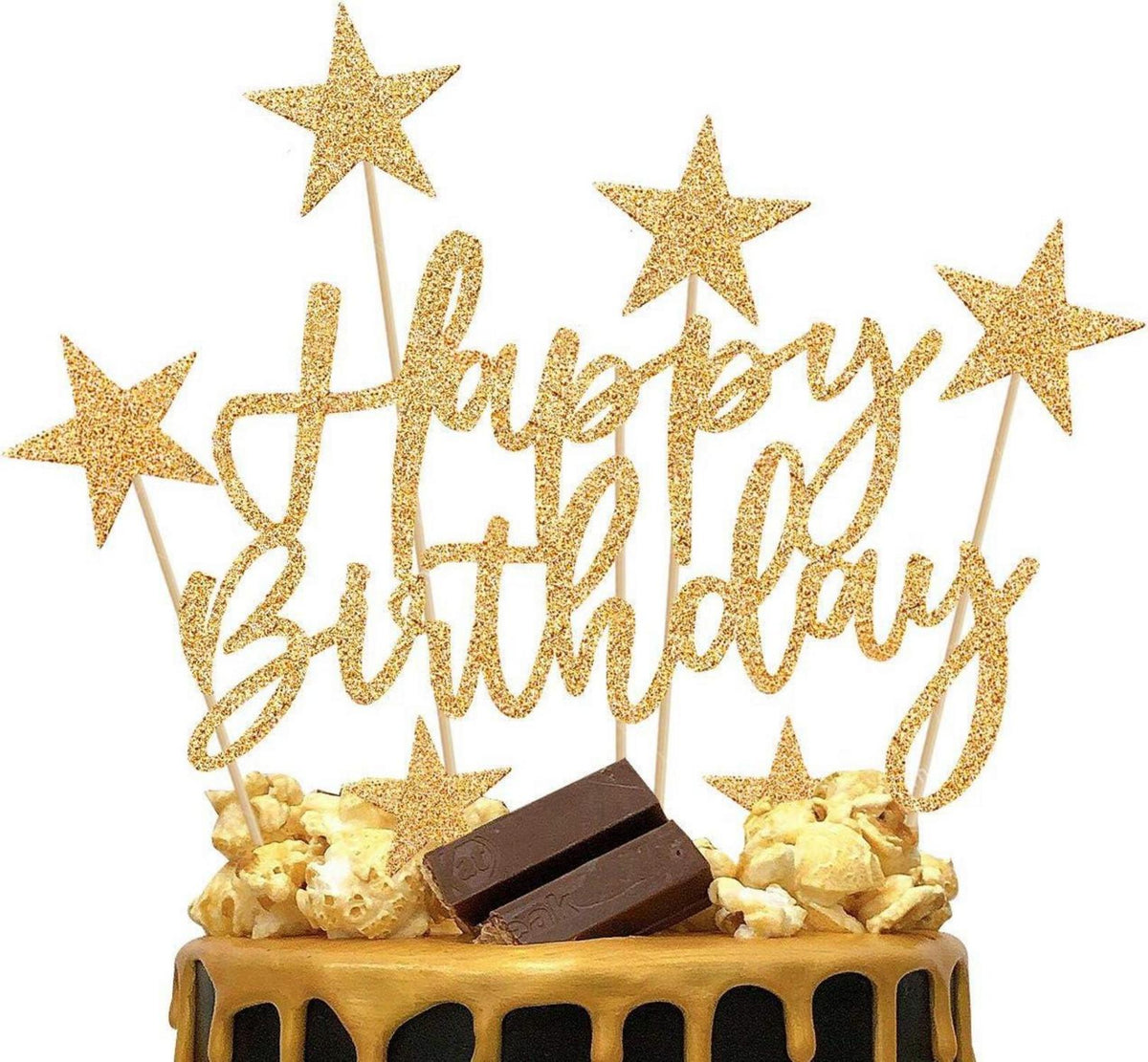 Goldene Sterne Tortendeko Geburtstag 20-tlg. Cake Topper Set