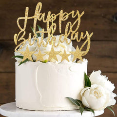 Goldene Sterne Tortendeko Geburtstag 20-tlg. Cake Topper Set