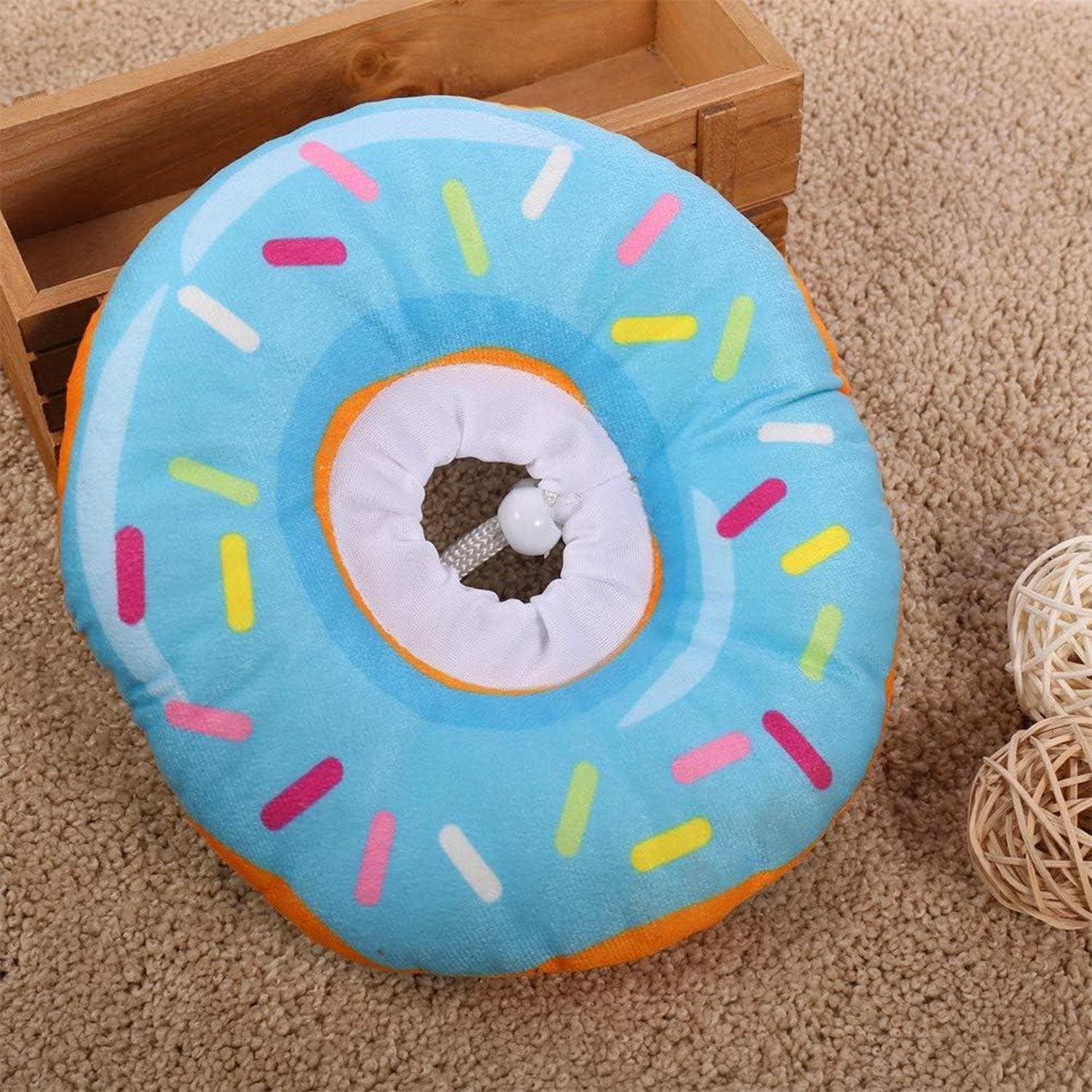 Xinzistar Katzen Halskrause, Weiches Schutzkragen Blau Donut M