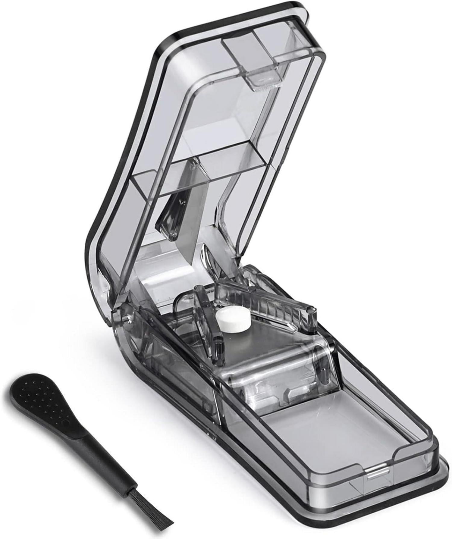 Tablettenteiler für große und kleine Tabletten mit Reinigungsbürste