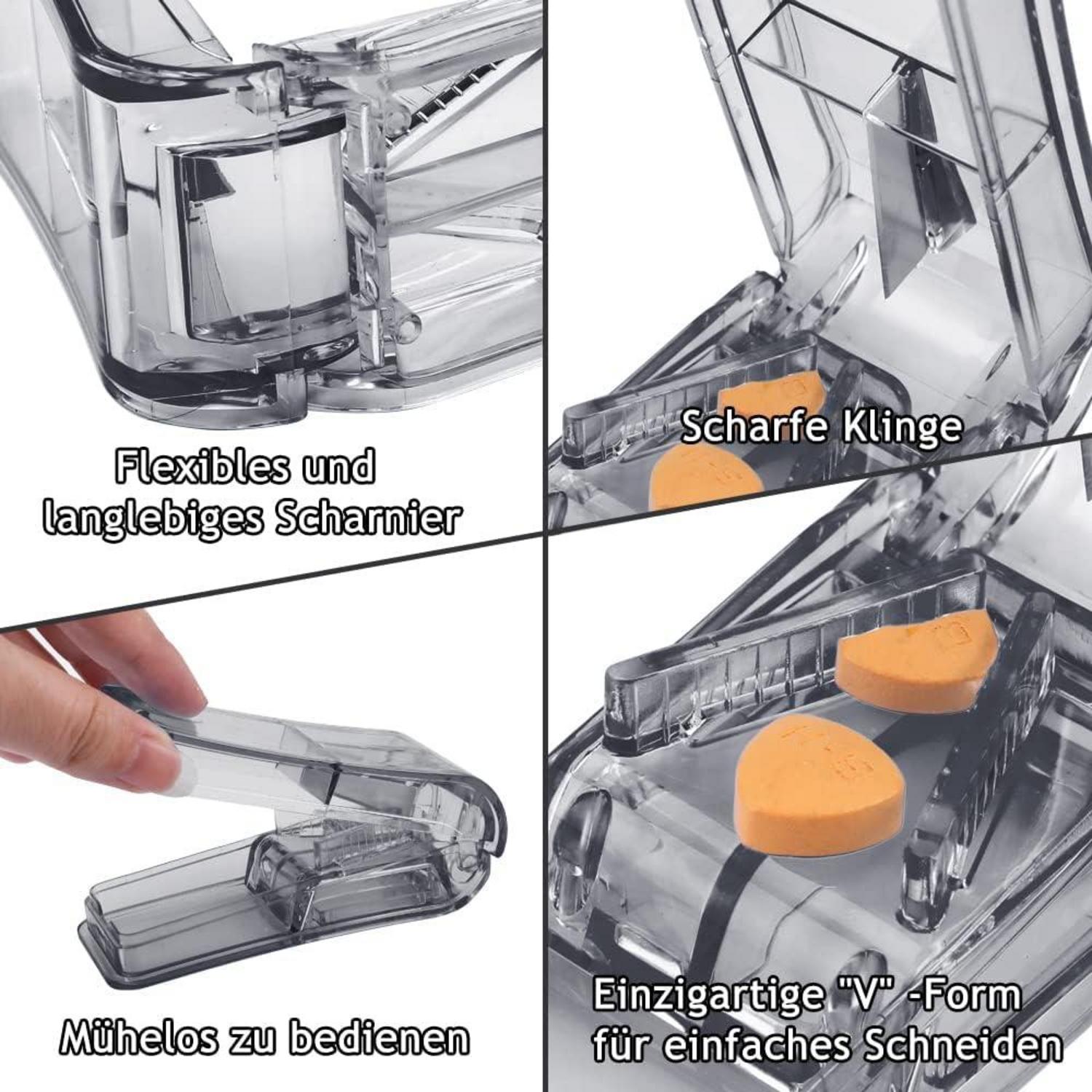 Tablettenteiler für große und kleine Tabletten mit Reinigungsbürste
