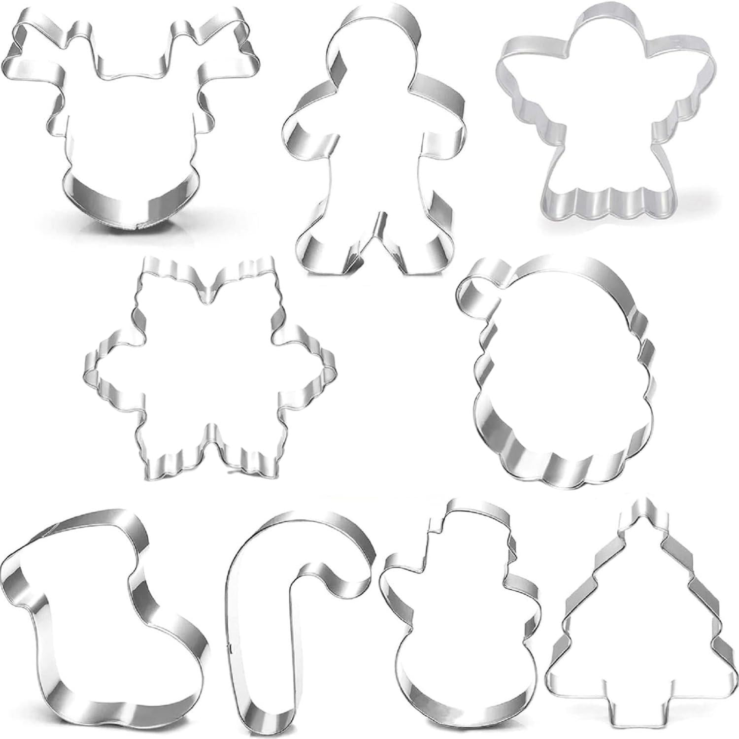 Weihnachts Ausstechformen Set 9-teilig mit 100-Pack Kekstüten