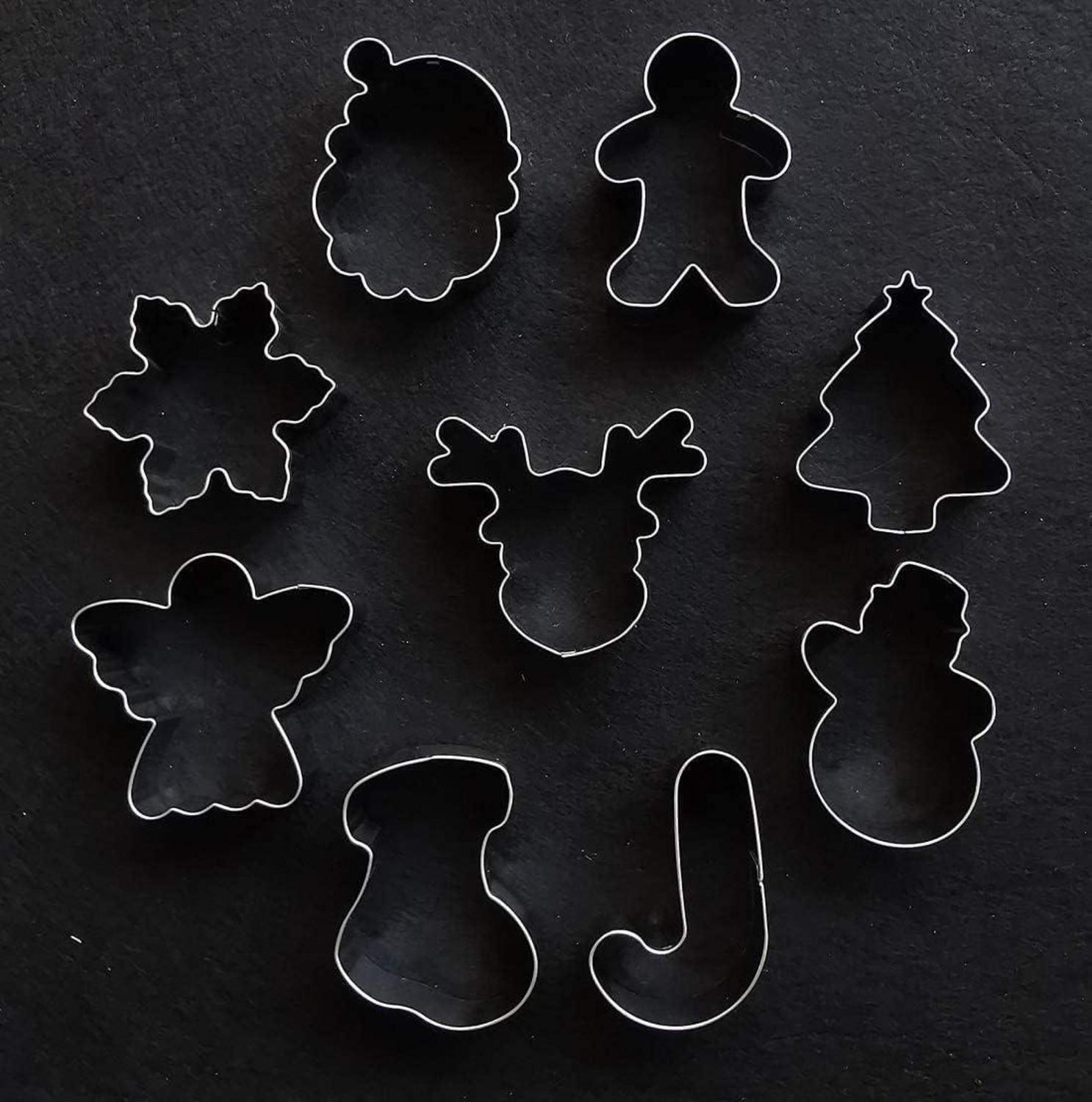 Weihnachten Ausstechformen Set - 9 Stück mit 100-Pack Kekstüten