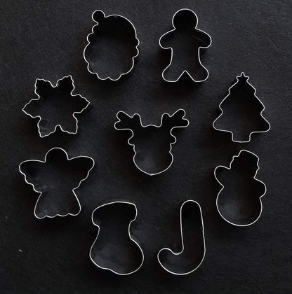 Weihnachten Ausstechformen Set - 9 Stück mit 100-Pack Kekstüten