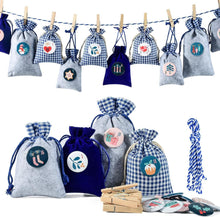 Adventskalender Stoffsäckchen Weihnachtskalender Filzsäckchen 24