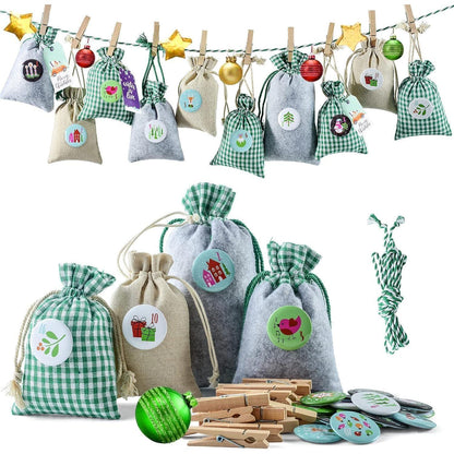 DIY Adventskalender zum Selbstbefüllen mit 24 Buttons in