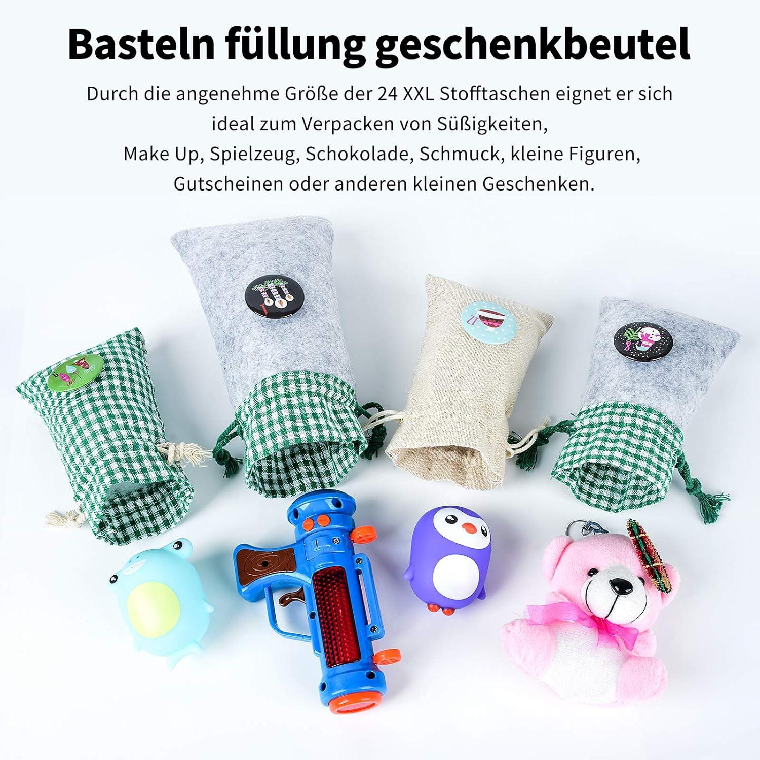 DIY Adventskalender Set 24x Liebevolle Buttons, Weihnachtskalender schenken