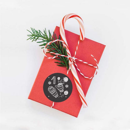 24 Adventskalender Zahlen Aufkleber 40mm - Runde