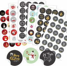 24 Adventskalender Aufkleber Zahlen Weihnachten Basteln Dekorieren