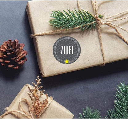 Adventskalender Zahlen Aufkleber 6 x 24 Sticker zum Basteln und