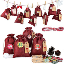 Adventskalender zum Befüllen Jutesäckchen Weihnachtskalender 24 Beutel