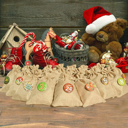 Adventskalender zum Befüllen 24 Jutesäckchen 2023