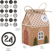 24 Stück Weihnachtskalender Geschenkboxen Hausform
