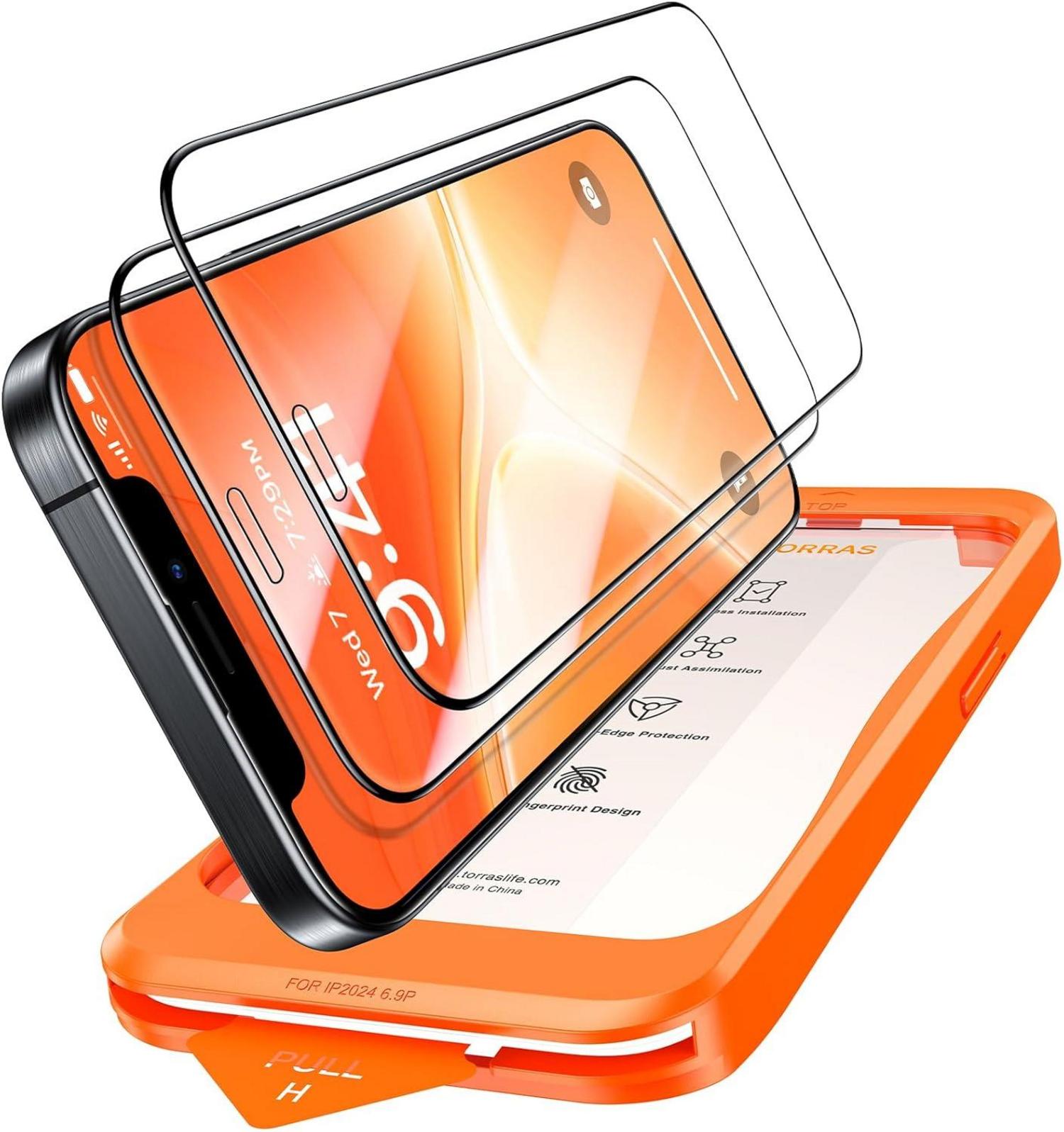 Schutzglas iPhone 12/12 Pro Panzerglas 9H+ 2er-Pack Anti-Fingerabdruck