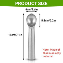 Eisportionierer aus Aluminium Antihaft 18 cm x 4 cm Silber