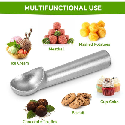 Eisportionierer aus Aluminium Antihaft 18 cm x 4 cm Silber