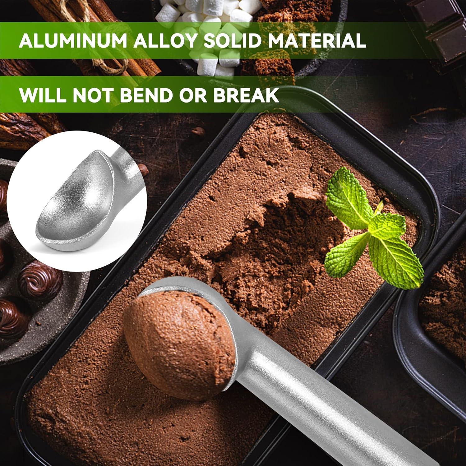 Eisportionierer aus Aluminium Antihaft 18 cm x 4 cm Silber