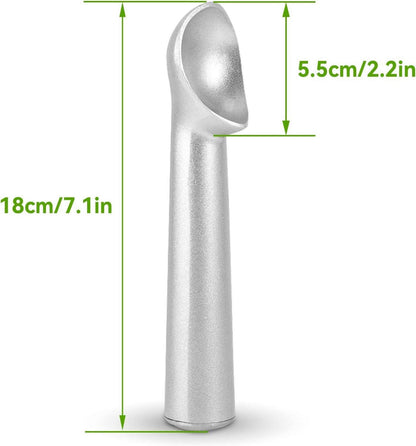 Eisportionierer Aluminium Antihaft 18 cm x 4 cm Silber
