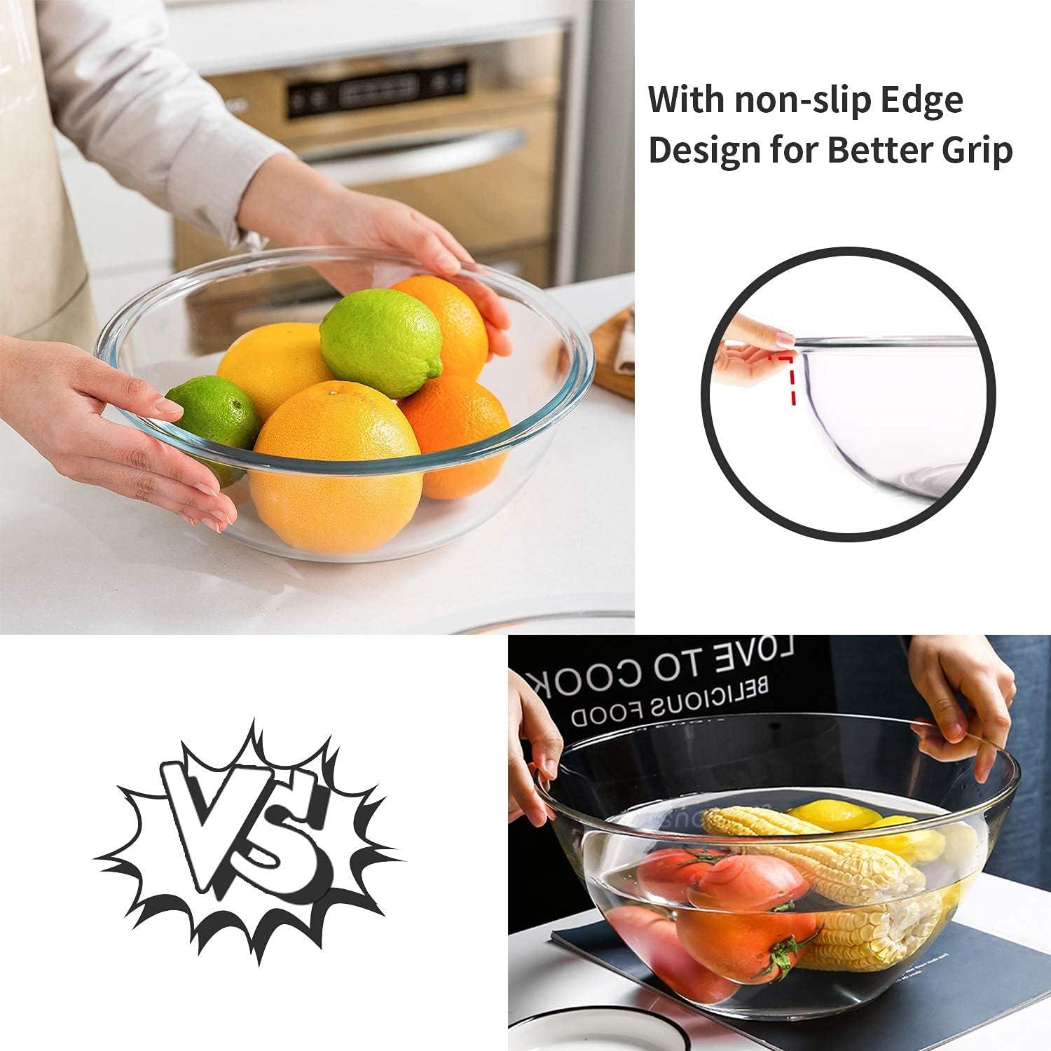 4-teiliges Luvan Glasschüssel Set 0.95L-3.5L Stapelbar & Spülmaschinenfest