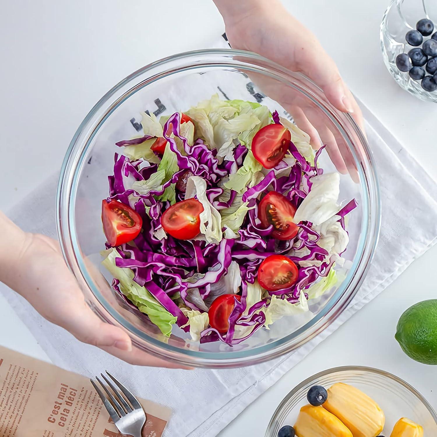 4-teiliges Luvan Glasschüssel Set 0.95L-3.5L Stapelbar & Spülmaschinenfest