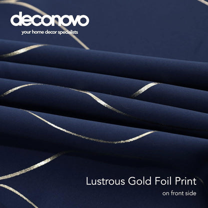 Blickdichte Verdunkelungsvorhänge Wohnzimmer 160x132cm Dunkelblau 2er Set