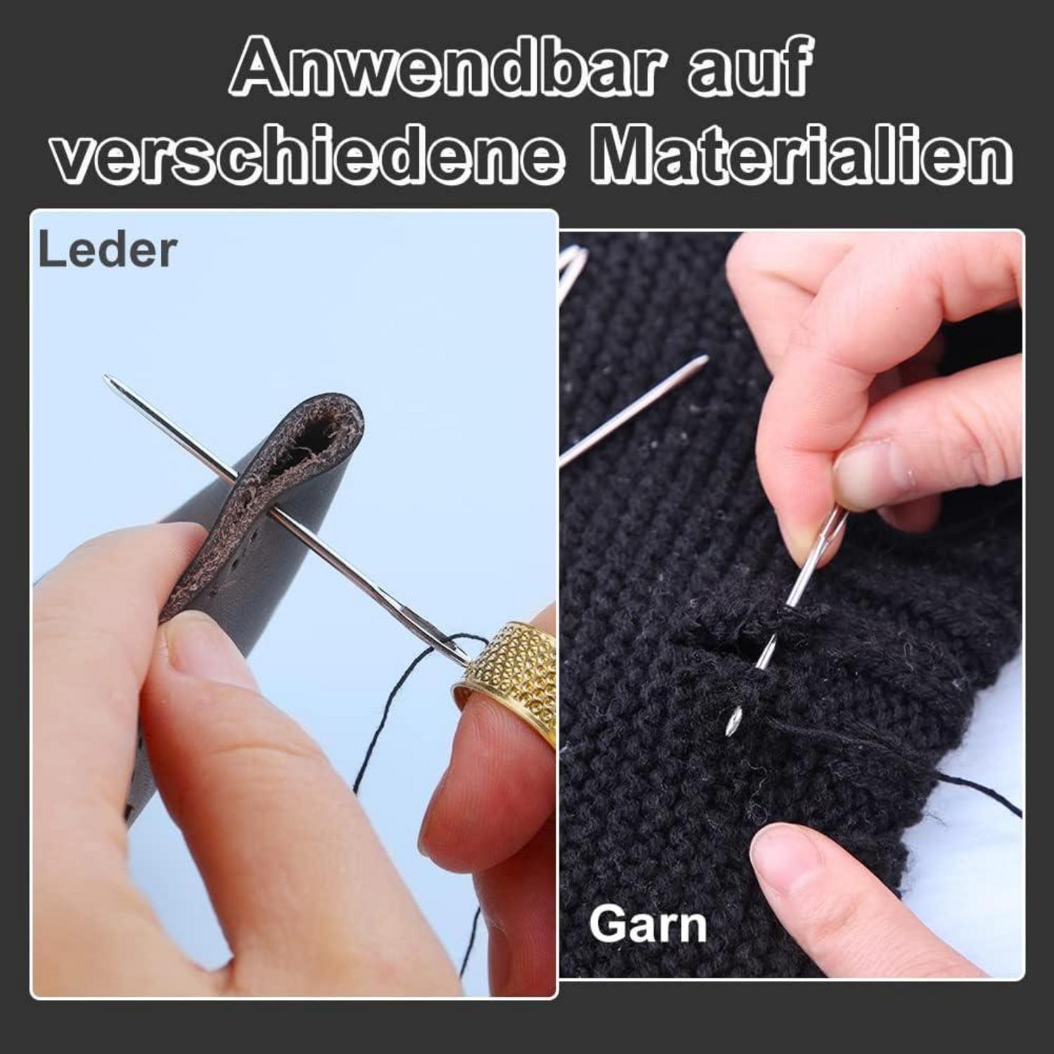9er Set Große Augen Nadeln Leder Nähen Handwerk Stickerei