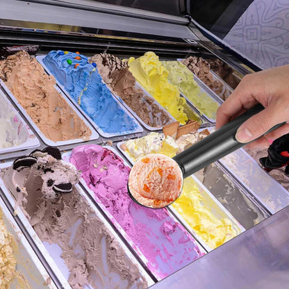 Gefrierbeständiger Eisportionierer mit Antihaftbeschichtung - ideal für Eiscreme, Kuchen Teig, Melonenkugel 18 cm x 4 cm - Schwarz