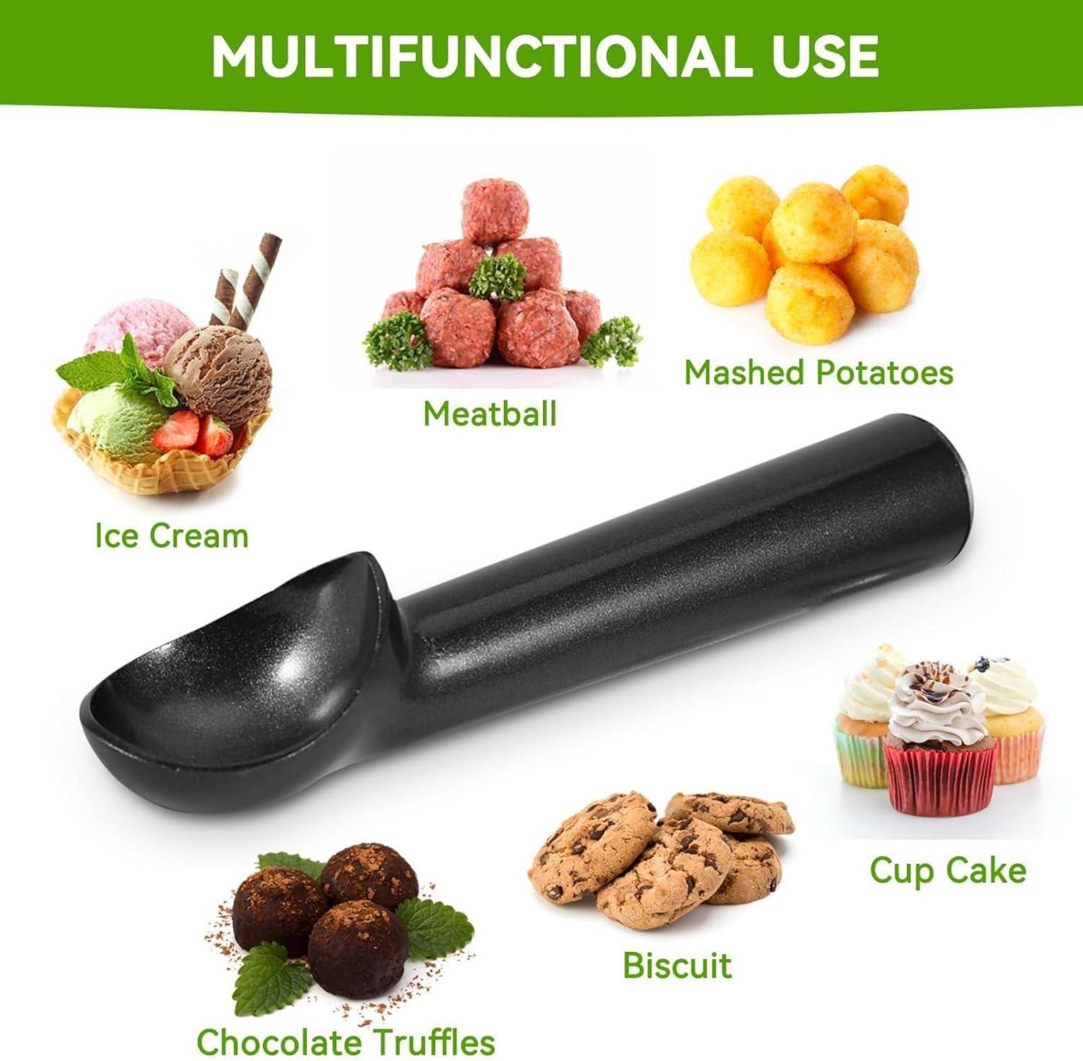 Eisportionierer 18cm Antihaftbeschichtet Schwarz für Eiscreme Kuchen