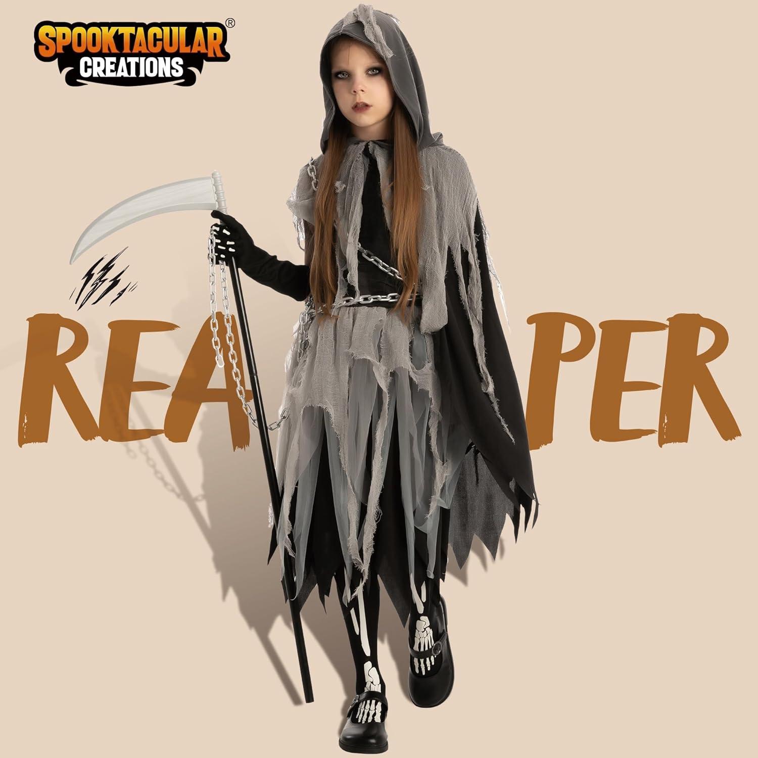 Spooktacular Creations Sensenmann Kostüm für Mädchen