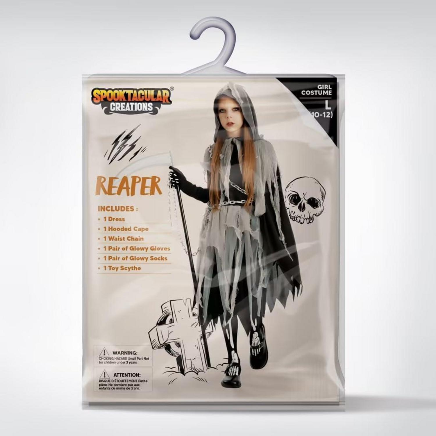 Sensenmann Halloween Kostüm Mädchen Gruseliges Reaper Cosplay Outfit