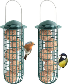 Meisenknödelhalter Metall für Wildvögel zum Aufhängen 26cm Grün