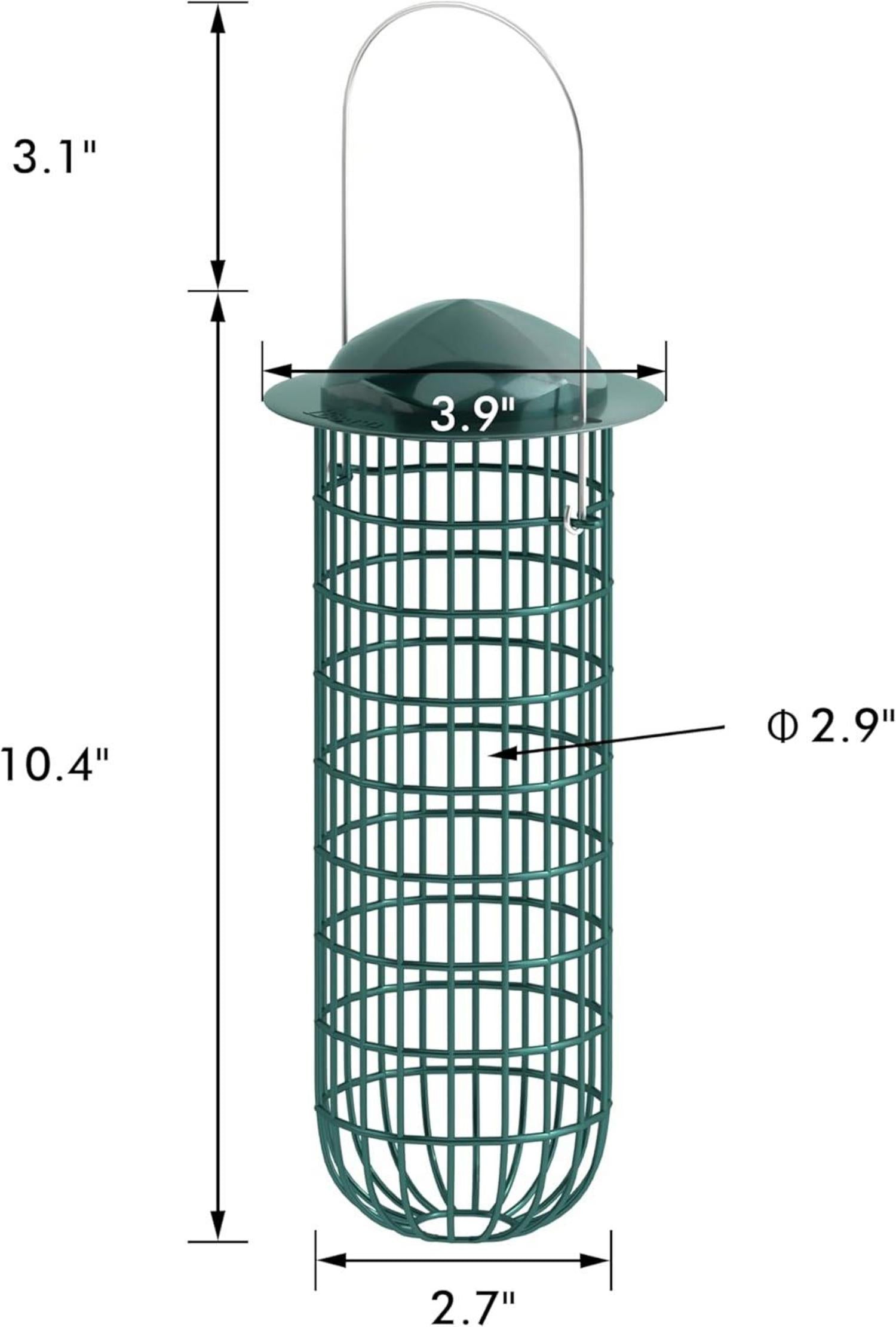 Meisenknödelhalter Metall für Wildvögel 26cm Grün 2er Pack