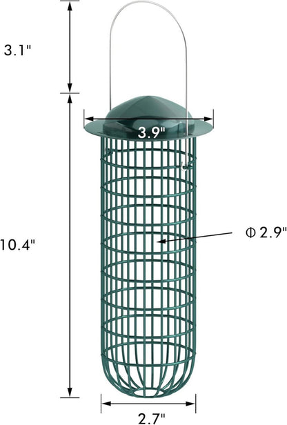 Meisenknödelhalter Metall für Wildvögel 26cm Grün 2er Pack