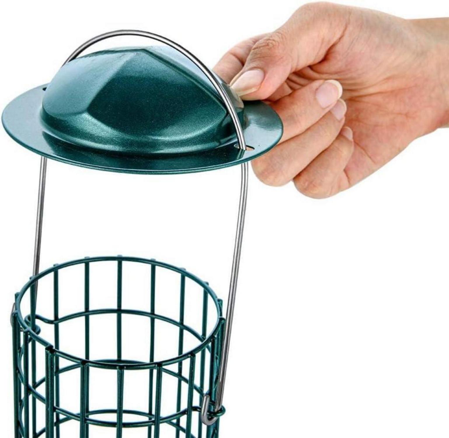 Meisenknödelhalter Metall für Wildvögel 26cm Grün (2